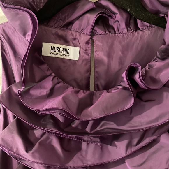 Moschino Cheap and Chic Aubergine  Sleeveless Ruffle Yoke Dress - Picture 3 of 7